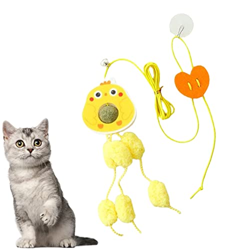 Katzentürspielzeug – Entzückendes Hängetür Katzenspielzeug Katzenminze mit elastischem Seil und Haken – Interaktives und einziehbares Kätzchenspielzeug für Kätzchen, Katzenübungen und Springspiele von lear-au