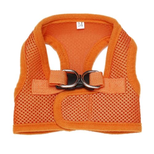 Hundegeschirr, Step-in-Hundegeschirr, Allwetter-Weste, Geschirr für kleine und mittelgroße Hunde, verstellbar, für Welpen, Katzen, Hunde, Westengeschirre (Orange, S) von leconpet