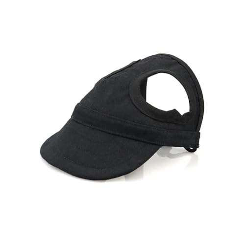 Leconpet Baseballkappe für Hunde, verstellbarer Haustier-Sonnenhut mit großen Ohrlöchern (Schwarz, XL) von leconpet