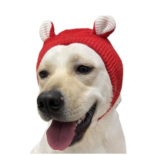 Leconpet Hundemütze für den Winter, warme Ohren für Hunde, leise Ohren für Hunde, Ohrenschützer für kaltes Wetter, Haustierohren-Strickmütze für mittelgroße und große Hunde, Lärmschutz, niedliche von leconpet