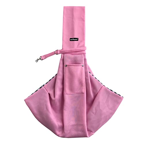 Leconpet Hundeschling-Tragetasche, Umhängetasche für Haustiere mit Handytasche, Sicherheitsschnalle, Sicherheitsschloss, geeignet für Welpen, kleine Hunde, und Katzen für Outdoor-Reisen (Rosa) von leconpet