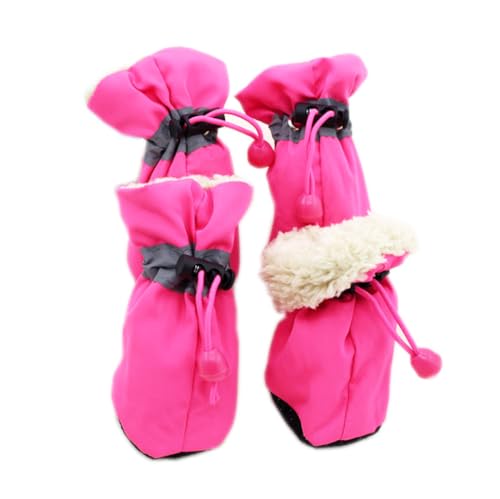 Leconpet Hundeschuhe für kleine mittelgroße Hunde, wasserdichte Haustierstiefel mit reflektierenden Streifen für regnerisches und schneebedecktes Wetter, Spaziergänge im Freien, verstellbare von leconpet