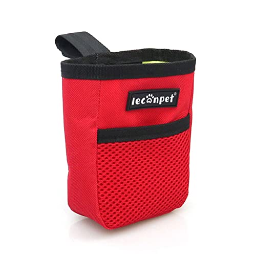 leconpet Leckerlibeutel für Hunde, tragbare Leckerli-Tasche für Hundetraining, leicht zu tragen, perfekte Lebensmittel-Snack-Aufbewahrung, für Welpentraining und Spaziergänge (rot) von leconpet