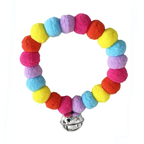 leconpet Pom Pom Hundehalsband Elastisches Katzenhalsband Dekorative Plüschball Welpenhalskette Auffällige Pom Pom Haustier Halsband Halskette mit Glocke für Fotografieren, Spazierengehen, Outdoor von leconpet