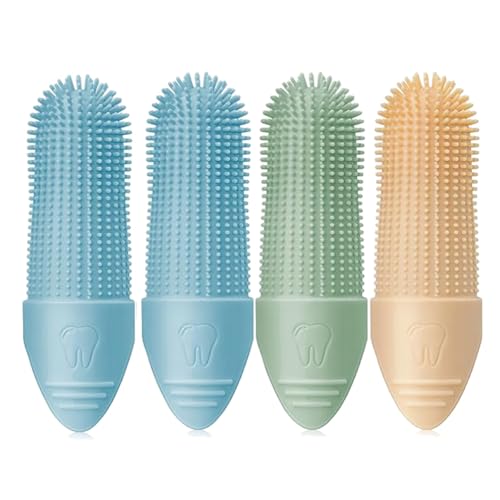 lehua Hundezahnbürste, 4er-Pack Hundezahnbürste, 360°-Reinigungs-Fingerzahnbürste für Hunde, Silikon-Hundefingerzahnbürste lehua Hundezahnbürste, 4er-Pack Hundezahnbürste, 360°-Reinigungs-Fingerzahnbürste für Hunde, Silikon-Hundefingerzahnbürste von lehua