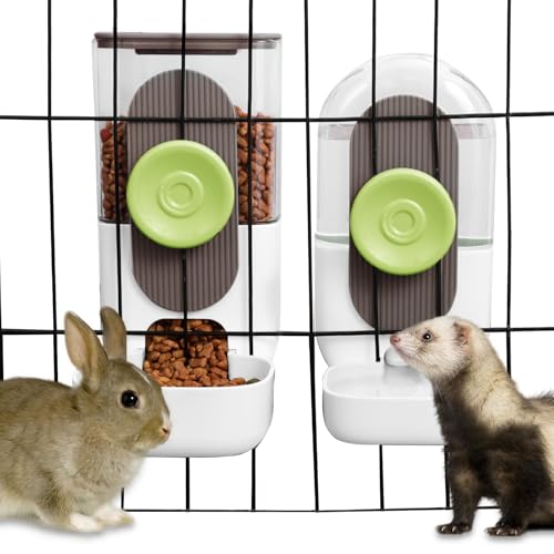 Lemtrflo Automatischer Futter- und Wasserspender zum Aufhängen, Schwerkraft-Kaninchen-Futterspender und Wasserspender, Futterschale für Kaninchen, Chinchilla, Meerschweinchen, Igel, Frettchen von lemtrflo