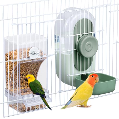 Lemtrflo Vogelwasser-Futterstation & Futterspender Set - Vogelfutterstation für Käfig, Sittichkäfig Zubehör für einfache Fütterung & Hydratation Lemtrflo Vogelwasser-Futterstation & Futterspender Set - Vogelfutterstation für Käfig, Sittichkäfig Zubehör für einfache Fütterung & Hydratation von lemtrflo
