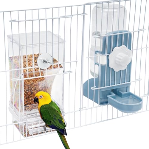 No Mess Vogelfutterspender Wasserspender Set, Sittichkäfig Zubehör, Vogelfutterstation und Tränken im Käfig für Nymphensittiche, Finken, Lovebirds, Wellensittiche, Kanarienvögel No Mess Vogelfutterspender Wasserspender Set, Sittichkäfig Zubehör, Vogelfutterstation und Tränken im Käfig für Nymphensittiche, Finken, Lovebirds, Wellensittiche, Kanarienvögel von lemtrflo