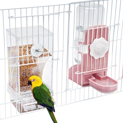 No Mess Vogelfutterspender Wasserspender Set, Sittichkäfig Zubehör, Vogelfutterstation und Tränken im Käfig für Nymphensittiche, Finken, Lovebirds, Wellensittiche, Kanarienvögel No Mess Vogelfutterspender Wasserspender Set, Sittichkäfig Zubehör, Vogelfutterstation und Tränken im Käfig für Nymphensittiche, Finken, Lovebirds, Wellensittiche, Kanarienvögel von lemtrflo