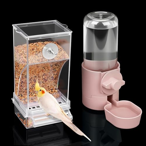 lemtrflo No Mess Vogelfutterspender Wasserspender Set, Vogelfutterspender für Käfig, Käfigzubehör für Nymphensittiche, Finken, Wellensittiche und Kanarienvögel lemtrflo No Mess Vogelfutterspender Wasserspender Set, Vogelfutterspender für Käfig, Käfigzubehör für Nymphensittiche, Finken, Wellensittiche und Kanarienvögel von lemtrflo