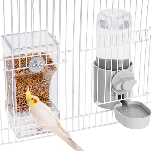 lemtrflo No Mess Vogelfutterspender Wasserspender Set, Vogelfutterspender für Käfig, Käfigzubehör für Nymphensittiche, Finken, Wellensittiche und Kanarienvögel lemtrflo No Mess Vogelfutterspender Wasserspender Set, Vogelfutterspender für Käfig, Käfigzubehör für Nymphensittiche, Finken, Wellensittiche und Kanarienvögel von lemtrflo
