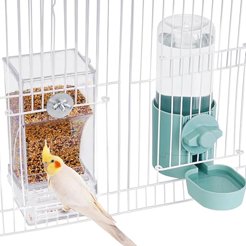lemtrflo No Mess Vogelfutterspender Wasserspender Set, Vogelfutterspender für Käfig, Käfigzubehör für Nymphensittiche, Finken, Wellensittiche und Kanarienvögel lemtrflo No Mess Vogelfutterspender Wasserspender Set, Vogelfutterspender für Käfig, Käfigzubehör für Nymphensittiche, Finken, Wellensittiche und Kanarienvögel von lemtrflo