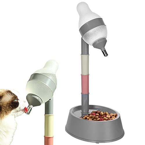 Futterspender für Hunde,Verstellbarer Futter- und Wasserspender für Hunde - Pet Food Water Dish 2.2L Food and 528ML Tränke für Katzen, Hunde, Haustiere Lencyotool von lencyotool