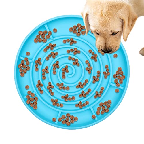 Slow Feeder Katzennapf | Pet Dog Feeding Slow Food Napf | Runde Spendermatte, Futterteller, Silikon-Leckpad für Hunde, Trainingshilfen für Welpen zur Verdauung Lencyotool von lencyotool