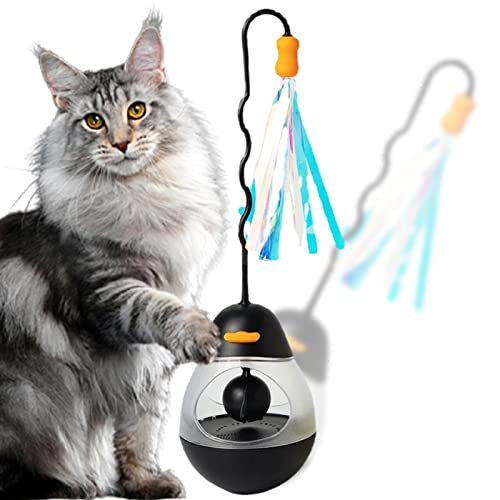 lencyotool Haustier-Katzen-Tumbler-Spielzeug - Cat Tumbler Lustige interaktive Spiele,Leckendes Spenderkätzchen neckt den Katzenstock, um Langeweile zu lindern von lencyotool