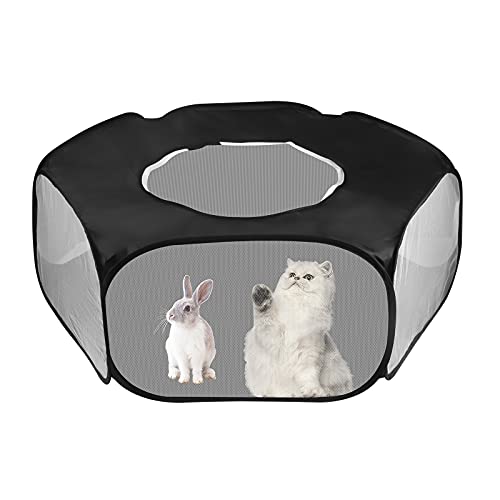 Haustier Laufstall Kleintiere Käfigzelt Faltbar Kleintierkäfig Tragbar Atmungsaktiv und Transparent Spielzelt für Innen und Außenbereich Kaninchen Hamster Chinchillas Kätzchen Hündchen (Schwarz) Haustier Laufstall Kleintiere Käfigzelt Faltbar Kleintierkäfig Tragbar Atmungsaktiv und Transparent Spielzelt für Innen und Außenbereich Kaninchen Hamster Chinchillas Kätzchen Hündchen (Schwarz) von lenpestia