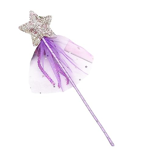 lerwliop Cat Teaser Leder Kinder Sticks Weihnachtskostüm Mädchen Zauberstab Cosplay Prop Geburtstag Dressing Up Pet Supplies Angel Stick, Violett von lerwliop