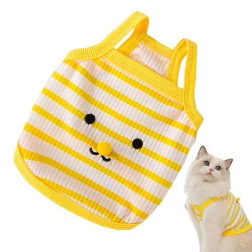 Leryveo Ärmellose Katzenkleidung, Shirt für Katze | Streifen-Kätzchen-T-Shirts ärmellos - Hochelastische, Bequeme Katzenkleidung für 3–11 Pfund schwere Katzen, Alltagskleidung, Geburtstage, Partys Leryveo Ärmellose Katzenkleidung, Shirt für Katze | Streifen-Kätzchen-T-Shirts ärmellos - Hochelastische, Bequeme Katzenkleidung für 3–11 Pfund schwere Katzen, Alltagskleidung, Geburtstage, Partys von leryveo