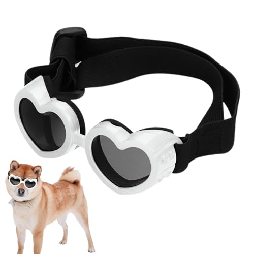 Leryveo Herzförmige Hundesonnenbrille,Hundeherzförmige Sonnenbrille - Antibeschlag-Sonnenbrille für Haustiere, Anti-Fog-Sonnenbrille mit verstellbarem Riemen für Haustiere, Hunde-Sonnenbrillen, Leryveo Herzförmige Hundesonnenbrille,Hundeherzförmige Sonnenbrille - Antibeschlag-Sonnenbrille für Haustiere, Anti-Fog-Sonnenbrille mit verstellbarem Riemen für Haustiere, Hunde-Sonnenbrillen, von leryveo