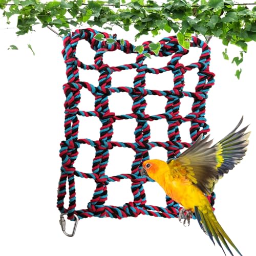 Papageienschaukelnetz, Vogelkletternetz | Papageienvögel Kletternetz Leiterspielzeug,Reduziert Langeweile. Papageien-Kletterzubehör für Frettchen, Hamster, Sittiche, Igel, Eichhörnchen, Leryveo von leryveo