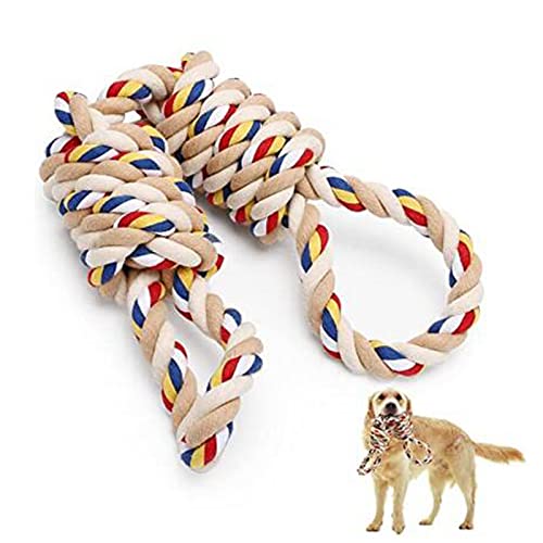 lesulety TUG Toy Dog Robdy Chew Spielzeug 2 Sektion Kabel, 60cm Hundeleine Interaktives Kauspielzeug Für mittel- und große Hunde,Multi Colored,60cm von lesulety