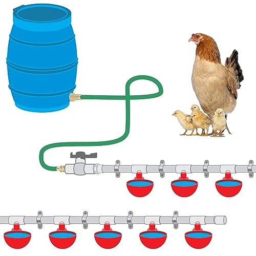 Automatisches Hühnerbewässerungssystem mit 1,27 cm PVC-Rohr & Schlauchverbinder-Kit, auslaufsicher und einfach zu montierende Hühnertränke für Ställe, kompatibel mit Wassertanks Automatisches Hühnerbewässerungssystem mit 1,27 cm PVC-Rohr & Schlauchverbinder-Kit, auslaufsicher und einfach zu montierende Hühnertränke für Ställe, kompatibel mit Wassertanks von letsFix