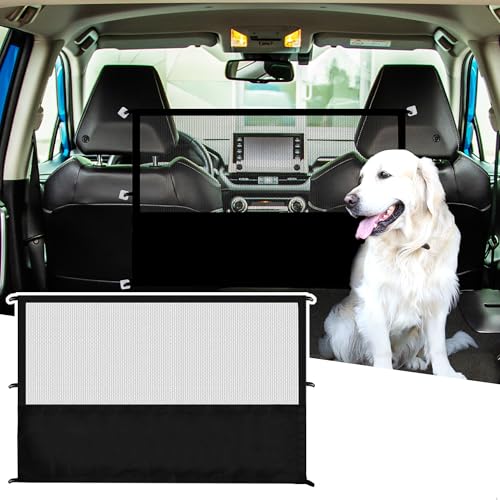 Trennnetz Auto Hund, Hundenetz Auto Kofferraum, Hundegitter Auto Multifunktionale Hunde Rücksitz Barrieren für SUV Pickup Kleinwagen, Schwarz (113 * 80cm) von letuxaamz