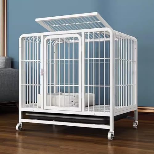 Hundekäfig – Haustierkäfig für Drinnen und Draußen – Geeignet für Teddy, Kleine Hunde, Mittelgroße Hunde, Golden Retriever, Große Hunde – Kaninchenkäfig – Katzenkäfig – mit Oberlicht(White,78*55*70cm/ Hundekäfig – Haustierkäfig für Drinnen und Draußen – Geeignet für Teddy, Kleine Hunde, Mittelgroße Hunde, Golden Retriever, Große Hunde – Kaninchenkäfig – Katzenkäfig – mit Oberlicht(White,78*55*70cm/ von lhyangroupao