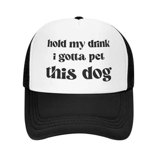 Lustige Trucker-Mütze – Humorvolle Geschenkidee für Freunde, Familie, Vater, Mutter, Stiefmutter, Oma, Ehefrau, Ehemann oder Partner, Hold My Drink I Gotta Pet This Dog, Schwarz, Einheitsgröße Lustige Trucker-Mütze – Humorvolle Geschenkidee für Freunde, Familie, Vater, Mutter, Stiefmutter, Oma, Ehefrau, Ehemann oder Partner, Hold My Drink I Gotta Pet This Dog, Schwarz, Einheitsgröße von liabiliies