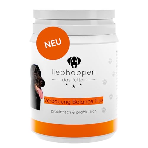 liebhappen Verdauung Balance für Hunde Unterstützt den Darm bei Verdauungsproblemen mit Probiotika & Präbiotika für die Darmflora 100 Tabletten für den Hund von liebhappen