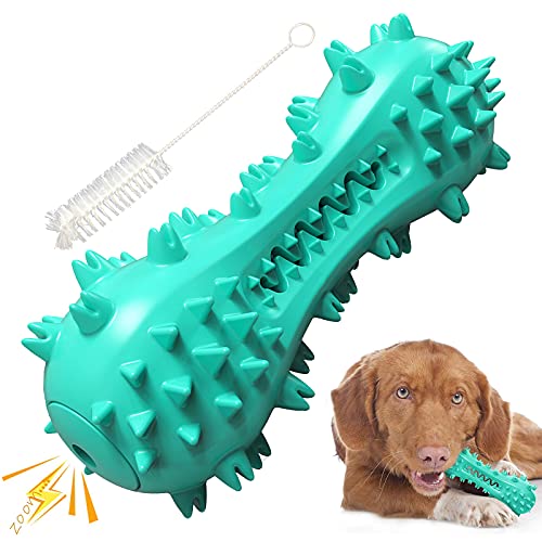 LIFEIN Kauspielzeug für Hunde – Quietschende Zahnbürste, langlebiges Gummi-Hundespielzeug für die Zahnreinigung, Welpen/mittelgroße/große Hunderassen, Zahnpflege von lifein