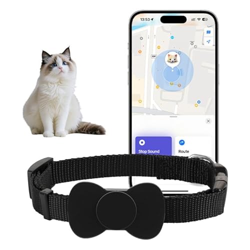Katzen-GPS-Tracker-Halsband, keine monatliche Gebühr, Katzen-Tracker-GPS-Halsband für kleine Katzen, für Apple-Find-Funktion (anwendbar für iOS und Android), Katzen-Tracker von liiyiela