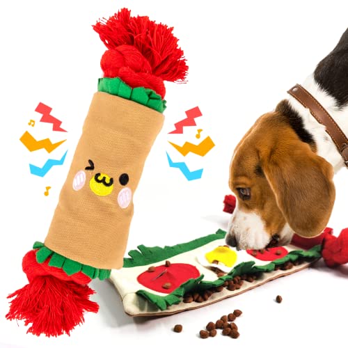 lilfrd Hunde-Puzzle-Schnüffelmatten-Spielzeug, quietschendes Anreicherungsseil, knisterndes Leckerli-Dosierungsspielzeug für kleine, mittelgroße und große Hunde, langsames Füttern, Langeweile und lilfrd Hunde-Puzzle-Schnüffelmatten-Spielzeug, quietschendes Anreicherungsseil, knisterndes Leckerli-Dosierungsspielzeug für kleine, mittelgroße und große Hunde, langsames Füttern, Langeweile und von lilfrd