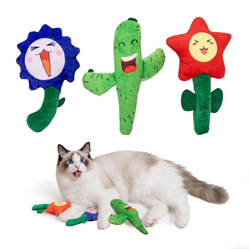 lilfrd Katzenminze-Spielzeug für Indoor-Katzen, 3 Stück, Kätzchenspielzeug mit Glocke und Knisterpapier, weicher Plüsch-Katzenkicker und Kauspielzeug für gelangweilte Katzen von lilfrd