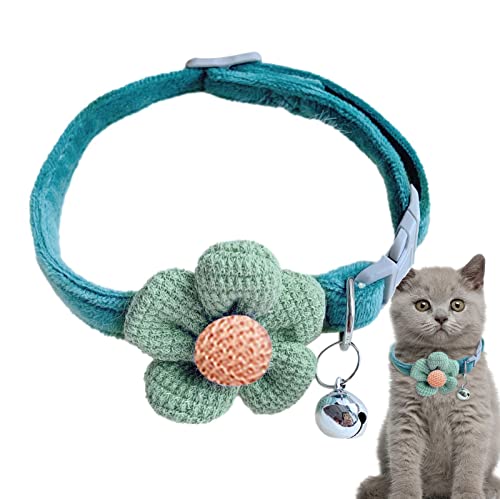 linlinfa Katzenhalsband Katzen Halsbänder Mit Abnehmbare Blume Verstellbare Katze Halsbandglocke Für Mädchen Katze Weibliches Katzenhalsband von linlinfa