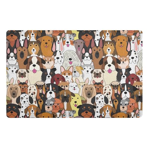 linqin Doodle Hunde-Fußmatte, bunt, staubdicht, 81,3 x 50,8 cm, rutschfeste Gummi-Rückseite, Fußmatte, Eingangsmatte, ultradünne Hunde-Fußmatte für schlammige Schuhe und Pfoten linqin Doodle Hunde-Fußmatte, bunt, staubdicht, 81,3 x 50,8 cm, rutschfeste Gummi-Rückseite, Fußmatte, Eingangsmatte, ultradünne Hunde-Fußmatte für schlammige Schuhe und Pfoten von linqin
