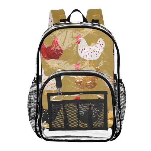linqin Pet Chicken Gold Clear Kid Backpack Clear Book Bags for Adults Transparent Heavy Duty Bag, Pet Chicken Gold, 1 size linqin Pet Chicken Gold Clear Kid Backpack Clear Book Bags for Adults Transparent Heavy Duty Bag, Pet Chicken Gold, 1 size von linqin