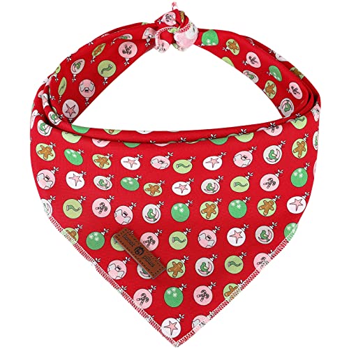 Lionet Paws Christmas Hunde Bandana Kopftücher Hundehalstuch Dreieckstuch für Kleine, Mittelgroße und Große Hunde Weihnachten von lionet paws