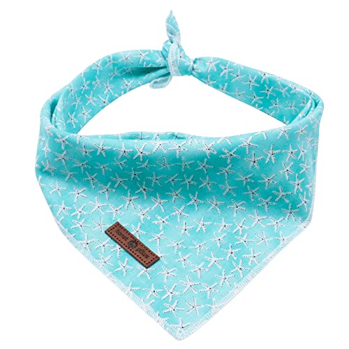 Lionet Paws Hunde Bandana Kopftücher Hundehalstuch Dreieckstuch für Kleine, Mittelgroße und Große Hunde Seestern von lionet paws