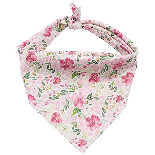 Lionet Paws Hunde Bandana Kopftücher Hundehalstuch Dreieckstuch für Kleine, Mittelgroße und Große Hunde rosa Blume von lionet paws