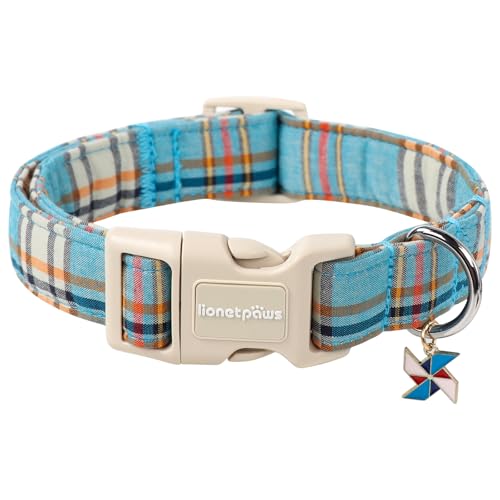 Lionet Paws Hundehalsband für Jungen, niedliches blaues Kariertes Hundehalsband mit Kunststoffschnalle, leicht, verstellbar, für kleine Hunde Lionet Paws Hundehalsband für Jungen, niedliches blaues Kariertes Hundehalsband mit Kunststoffschnalle, leicht, verstellbar, für kleine Hunde von lionet paws