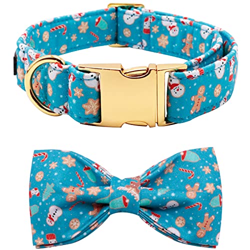Lionet Paws Weihnachts Hundehalsband mit Fliege, verstellbare abnehmbare Fliege Halsband für Welpen Kleine Mittel Große Hunde und Katzen Geschenk, 20-30cm von lionet paws