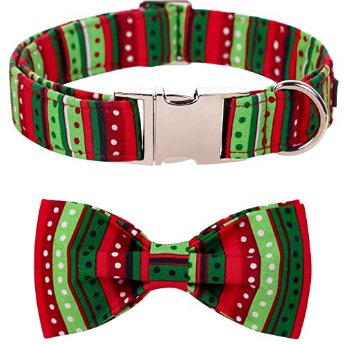 Lionet Paws Weihnachts Hundehalsband mit Fliege, verstellbare abnehmbare Fliege Halsband für Welpen Kleine Mittel Große Hunde und Katzen Geschenk, 34-55cm Lionet Paws Weihnachts Hundehalsband mit Fliege, verstellbare abnehmbare Fliege Halsband für Welpen Kleine Mittel Große Hunde und Katzen Geschenk, 34-55cm von lionet paws