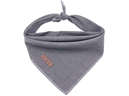 lionet paws Hunde Bandana Kopftücher Hundehalstuch Dreieckstuch, Grau, L von lionet paws