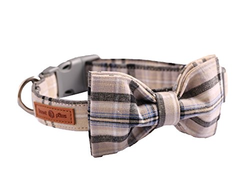 lionet paws Weich Baumwolle Fliege Hundehalsband mit Plastikschnalle Einstellbare Halsbänder für Hunde, Hals 34-55cm von lionet paws