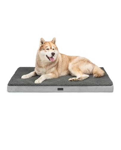 lionto Hundebett orthopädisch, 112x81x8 cm, Robustes Hundekissen mit weichem Plüsch, Bezug abnehmbar & waschbar, wasserabweisend, geeignet für kleine & große Hunde + Katzen, grau lionto Hundebett orthopädisch, 112x81x8 cm, Robustes Hundekissen mit weichem Plüsch, Bezug abnehmbar & waschbar, wasserabweisend, geeignet für kleine & große Hunde + Katzen, grau von lionto
