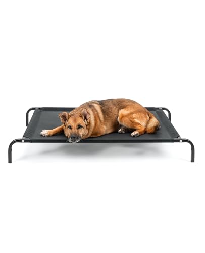 lionto Hundebett aus Textilene-Stoff, (L) 100 x 76 cm, Schwarz von lionto