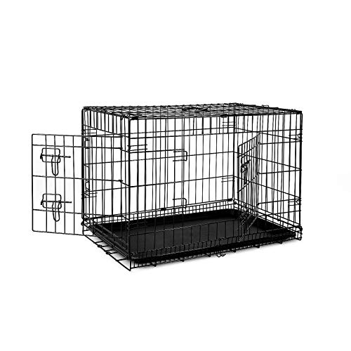 lionto Hundetransportkäfig Hundetransportbox Tiertransportbox Hundebox, (L) 76x49x56 cm schwarz von lionto