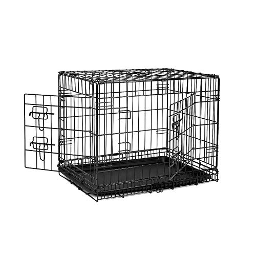 lionto Hundetransportkäfig Hundetransportbox Tiertransportbox Hundebox, (M) 61x44x51 cm schwarz von lionto