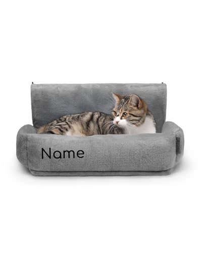 lionto Katzenheizungsliege mit kuscheligem Plüschbezug, Katzenbett zum Einhängen mit Metallhaken für alle gängigen Heizungen, waschbare und gemütliche Katzenhängematte, dunkelgrau (Namensaufdruck) lionto Katzenheizungsliege mit kuscheligem Plüschbezug, Katzenbett zum Einhängen mit Metallhaken für alle gängigen Heizungen, waschbare und gemütliche Katzenhängematte, dunkelgrau (Namensaufdruck) von lionto